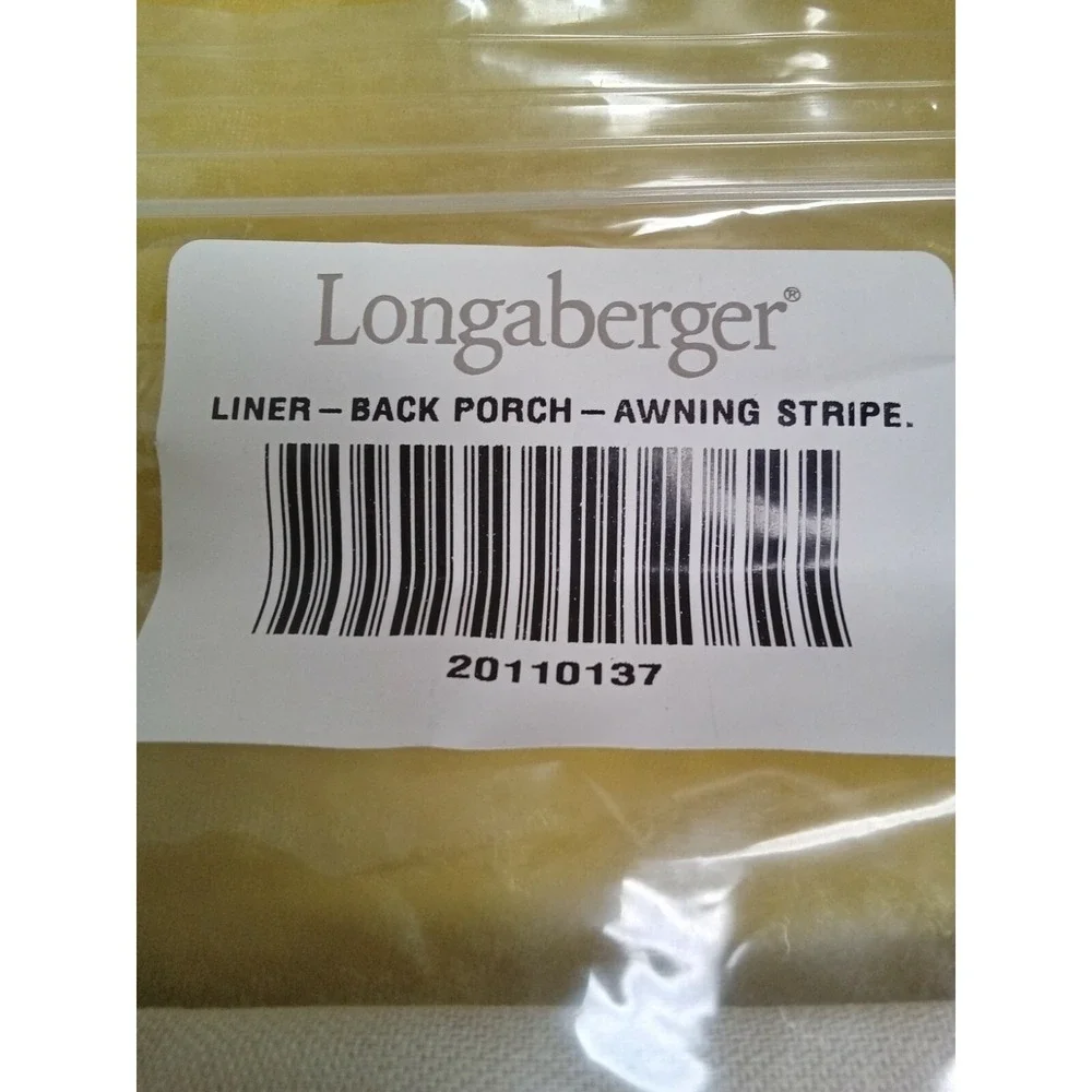 Longaberger Back Porch Basket Liner Awning Stripe‎ Red Blue Cream 20110137